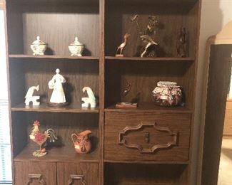 stone birds - and more  bookcases  everything mid century.  
