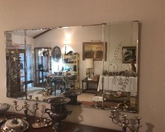large decorated mirror - beautiful in person -with the details. hard to  get a great pic but its awesome 