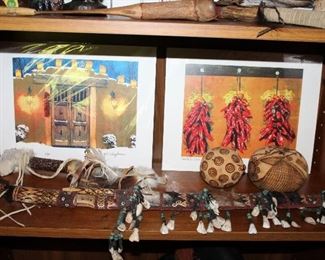 INDOOR, WING 1,  First Room on Left, Al Chapman-signed/Native American items with Fur and animal Teeth