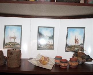 INDOOR, WING 1,  First Room on Left, Zuni Fetish Stone Animals/Menchego Art