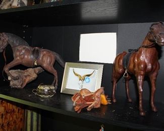 INDOOR, WING 1,  First Room on Left,  Leather Horses