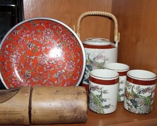 INDOOR, WING 1,  First Room on Left,  Vintage Pottery Ron Lederer/ Satsuma Teaset $16