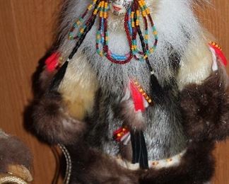 INDOOR, WING 1,  First Room on Left,  Made from human hair with Siberian yupik Hair Beads, Seal Skin by Umara