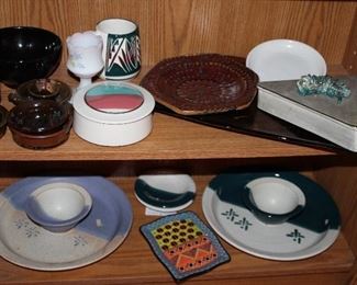 INDOOR, CHECKOUT AREA, LIVING ROOM, Doug Hively Pottery/ Heidi Schoop Triangular piece