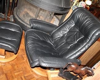 INDOOR, CHECKOUT AREA, LIVING ROOM, Ekornes Leather chair and ottoman $895