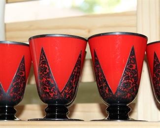 INDOOR, CHECKOUT AREA, LIVING ROOM, Rockwell Czech Glass with Sterling Silver overlay set of 6 $68