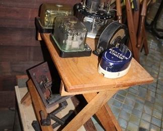 INDOOR, BACK OF HOUSE THROUGH HOLDING AREA, Western Union Morse Code Wire Devices