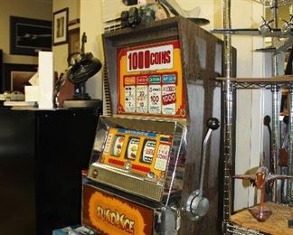 INDOOR, BACK OF HOUSE THROUGH HOLDING AREA, Vegas Style Slot Machine "Sundance" $750