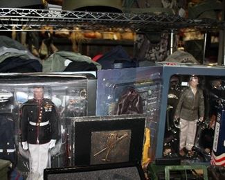 OUTDOOR, GARAGE BAY 3 & 4, Marine Corps ceremonial guard 1/6 scale $75/Hobby Masters 1/6 scale Bud Anderson $115