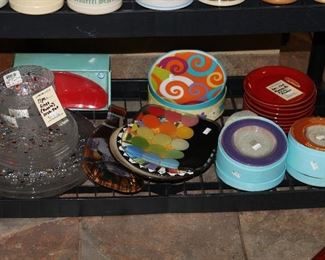INDOOR, FIRST AREA TO LEFT AFTER ENTERING MAIN HOUSE, Mama Ro Plates $50/ Manorisms Cocktail Plates $15/Bubble Nappy Plates 