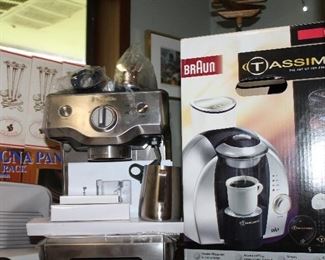 INDOOR, FIRST AREA TO LEFT AFTER ENTERING MAIN HOUSE, Braun Tassimo Coffee maker/Breville $150 Espresso