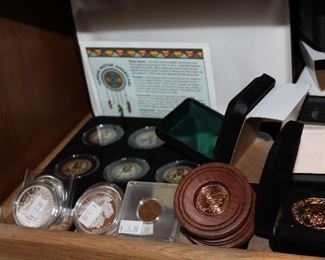 INDOOR, WING 2, FIRST ROOM ON LEFT, Famous Native Americans Coin Set/NRA/John & Jackie Kennedy
