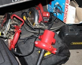 OUTDOOR, GARAGE BAY 1 & 2, Power Tools: General DCS 200 Scope $45, Bosch Planer $40