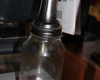 OUTDOOR, GARAGE BAY 1 & 2, 1930's Master oil jar and caddy $95