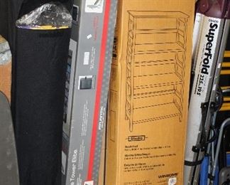 OUTDOOR, GARAGE BAY 1 & 2, New in box shelving/LSU tent