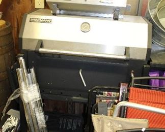 OUTDOOR, DOUBLE BLUE DOOR STORAGE ROOM, Brinkmann $185/igloo camping grill $75