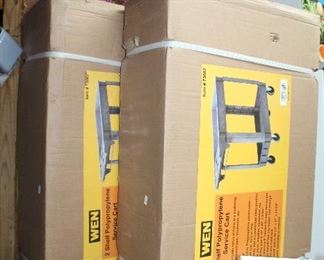 OUTDOOR, DOUBLE BLUE DOOR STORAGE ROOM, WEN Carts $65