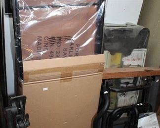 OUTDOOR, DOUBLE BLUE DOOR STORAGE ROOM, Shelving in package/Dolly