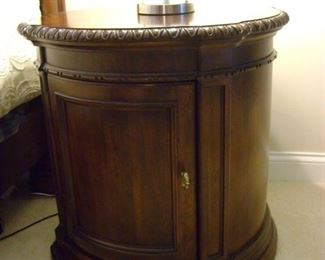 This is a pair of matching night stands 27 inches tall by 28 inches.