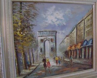 Original Parisian framed oil by William G. Temple.