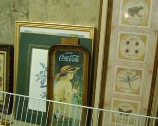 Many old and new framed art pieces.