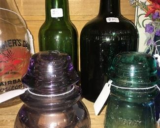 Beautiful colored glass insulators