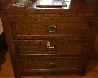 Young Hinkle Oak three drawer side table 
