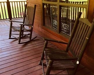 Pair of large Black Rocking Chairs