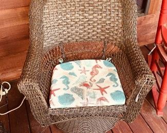 Plastic (wicker) swivel chair 