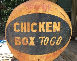 chicken to go painted button
