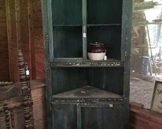 beautiful old corner cabinet that just needs a little love 