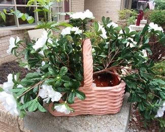 Ceramic basket of flowers