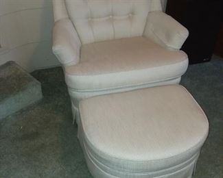 Upholstered chair and ottoman 