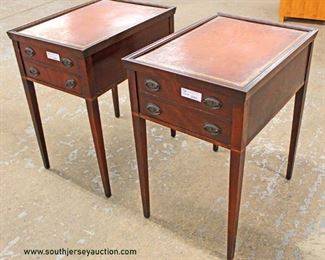 PAIR of Leather Top One Drawer Lamp Tables
Auction Estimate $50-$100 – Located Inside
