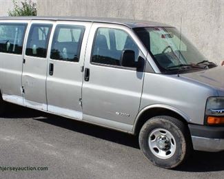 2004 Running Chevy V-8 Express 15 Passenger 3500 Van with A/C, Tilt Steering Wheel, Power Locks, and Odometer Reads 193225
Auction Estimate $2000-$4000 – Located Out Front
