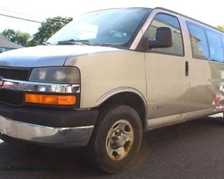 2004 Running Chevy V-8 Express 15 Passenger 3500 Van with A/C, Tilt Steering Wheel, Power Locks, and Odometer Reads 193225
Auction Estimate $2000-$4000 – Located Out Front
