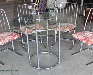 5 Piece Modern Style “Daystrom” Glass Top Chrome Base Table and 4 Chairs
Auction Estimate $200-$400 – Located Inside
