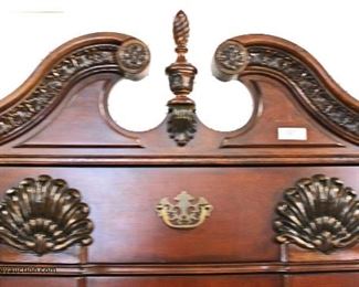 5 Piece Mahogany Shell Carved “Liberty Furniture” Bedroom Set with Ball and Claw Shell Carved High Boy and Queen Size Poster Bed
Auction Estimate $1000-$2000 – Located Inside

