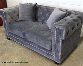 NEW Contemporary Grey Upholstered Button Tufted Decorator Sofa
Auction Estimate $200-$400 – Located Inside
