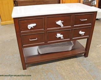 NEW Contemporary Mahogany Marble Top 48” Bathroom Vanity
Auction Estimate $200-$400 – Located Inside
