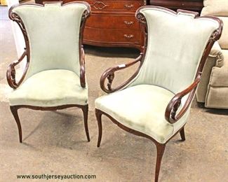  PAIR of VINTAGE SOLID Mahogany Frame Wing Chairs

Auction Estimate $200-$400 – Located Inside 