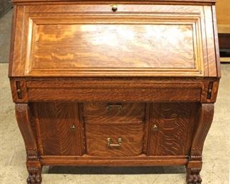 ANTIQUE Quartersawn Oak Slant Front Paw Foot Desk
Auction Estimate $200-$400 – Located Inside
