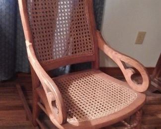 Vintage Cane Back & Seat Rocker - There are two of these.
