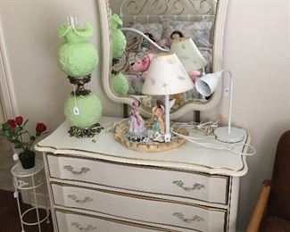 French Provincial dresser, Fenton Lamp