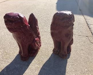 Pair of concrete to dog statues also at my place beachside only $80