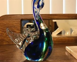 Murano glass swan