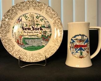 Vintage "New York" souvenir plate and mug