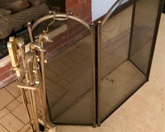 Fireplace screen and equipment