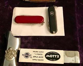 small knives, lighter holder, advertising item