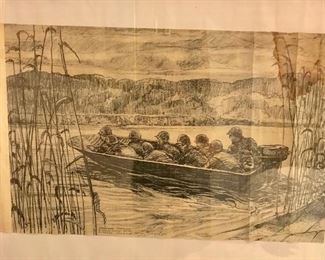 WW II prints of original illustrations by S/Sgt Rudy Wedow.